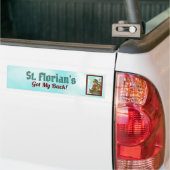 St. Florian met Bucket (Clear Skies; M 019) Bumpersticker (Op Truck)