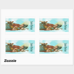 St. Florian met Bucket (Clear Skies; M 019) Rechthoekige Sticker