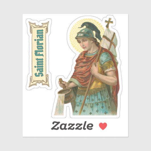 St. Florian met Bucket (M 019) Sticker (Vel)