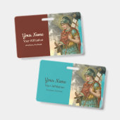 St. Florian met Bucket (Rook; M 019) Badge (Voor- en achterkant)