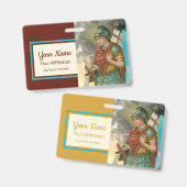 St. Florian met Bucket (Rook; M 019) Badge (Voor- en achterkant)