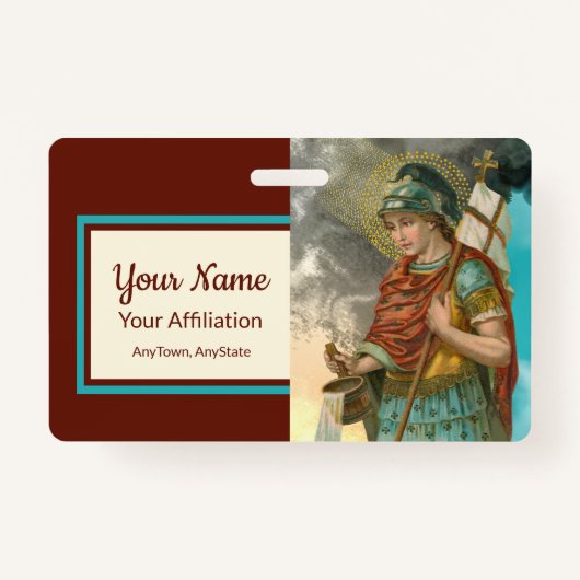 St. Florian met Bucket (Rook; M 019) Badge (Voorkant)