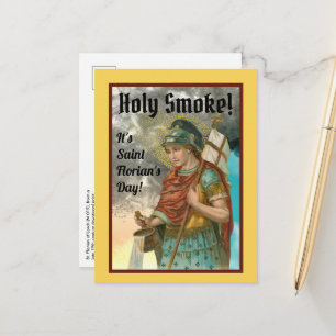 St. Florian met Bucket (Rook; M 019) Briefkaart