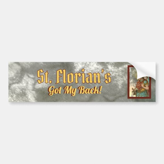 St. Florian met Bucket (Rook; M 019) Bumpersticker (Voorkant)