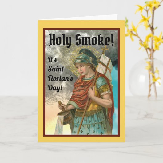 St. Florian met Bucket (Rook; M 019) Kaart (Gele Bloem)