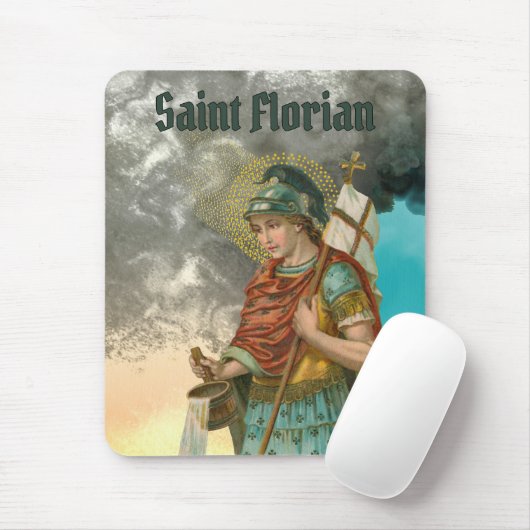 St. Florian met Bucket (Rook; M 019) Muismat (Met muis)