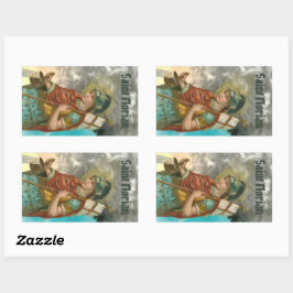 St. Florian met Bucket (Rook; M 019) Rechthoekige Sticker