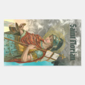 St. Florian met Bucket (Rook; M 019) Rechthoekige Sticker (Voorkant)