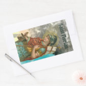 St. Florian met Bucket (Rook; M 019) Rechthoekige Sticker (Envelop)