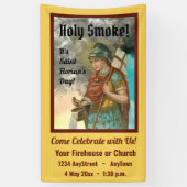 St. Florian met Bucket (Rook; M 019) Spandoek (Verticaal)