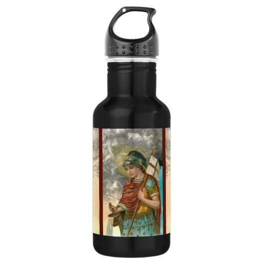 St. Florian met Bucket (Rook; M 019) Waterfles (Voorkant)