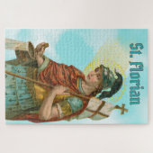 St. Florian met Bucket (wolken; M 019) Legpuzzel (Horizontaal)