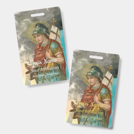 St. Florian met emmer (Rook; M 019) Badge (Voor- en achterkant)