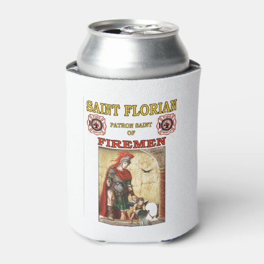 ST FLORIAN PATRON SAINT VAN BRANDWEERLIEDEN BLIKJESKOELER (Blikje Voorkant)