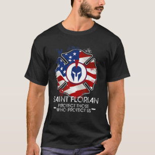 St Florian Patron Saint van Brandweerlieden USA Ca T-shirt
