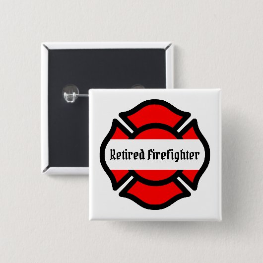 St. Florians kruis Vierkante Button 5,1 Cm (Voorkant /achterkant)