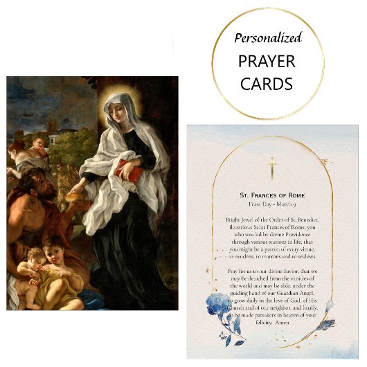 St. Frances of Rome Catholic Prayer Card           Plaatskaartje