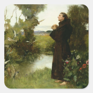 St. Francis, 1898 (olie op doek) Vierkante Sticker