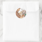 St. Francis & Animals, pet, pin, sleutelhanger, hu Ronde Sticker (Tas)