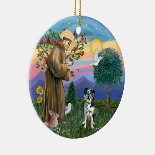 St Francis - Catahoula Leopard Dog Keramisch Ornament (Rechts)