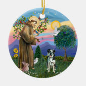 St Francis - Catahoula Leopard Dog Keramisch Ornament (Voorkant)