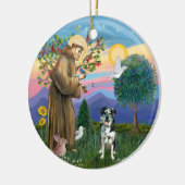 St Francis - Catahoula Leopard Dog Keramisch Ornament (Links)