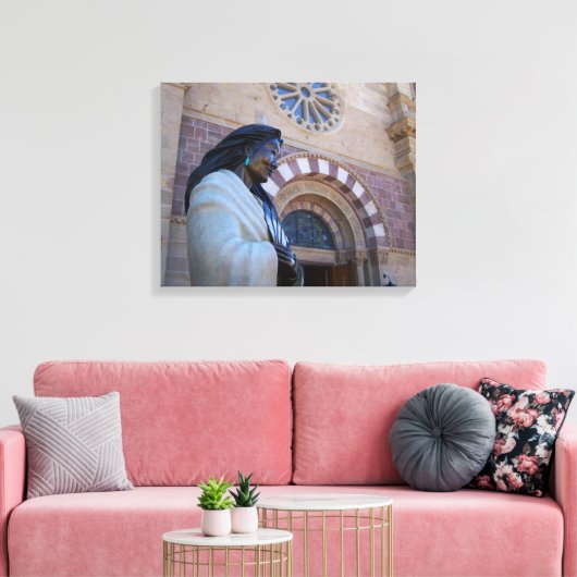 St. Francis Cathedral Santa Fe Kateri Tekakwitha Canvas Afdruk (Insitu (Woonkamer))