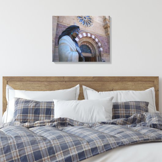 St. Francis Cathedral Santa Fe Kateri Tekakwitha Canvas Afdruk (Insitu (Slaapkamer))