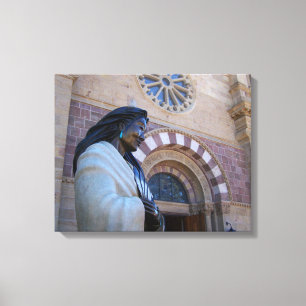St. Francis Cathedral Santa Fe Kateri Tekakwitha Canvas Afdruk