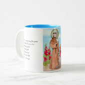 St. Francis Coyote Saint of Assisi Prayer Tweekleurige Koffiemok (Voorkant links)