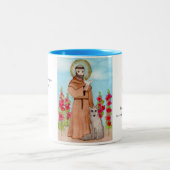 St. Francis Coyote Saint of Assisi Prayer Tweekleurige Koffiemok (Center)