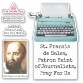 St. Francis De Sales katholieke Saint Prayer Sticker (Voorkant)