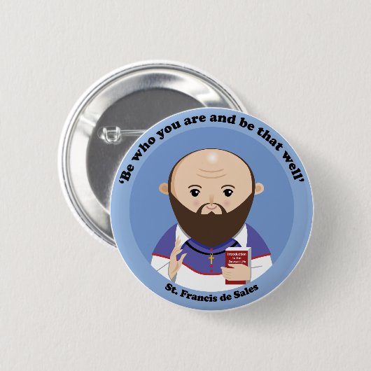 St. Francis de Sales Ronde Button 5,7 Cm (Voorkant /achterkant)