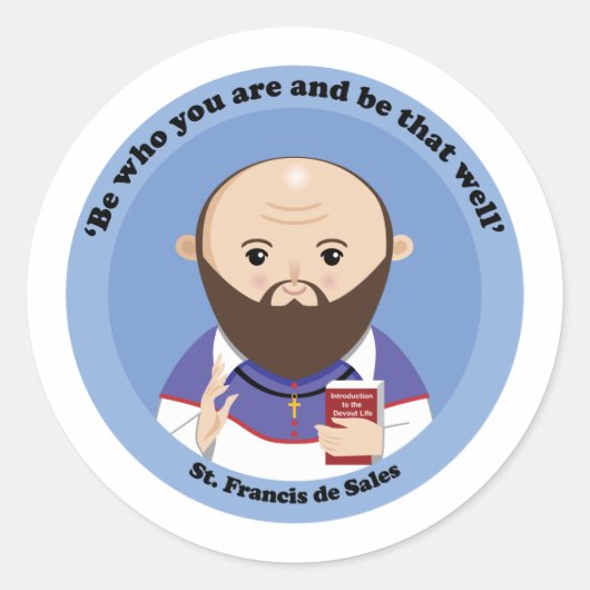 St. Francis de Sales Ronde Sticker (Voorkant)