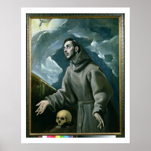 St. Francis die de Stigmata ontvangt (olie op doek Poster (Voorkant)