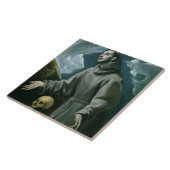 St. Francis die de Stigmata ontvangt (olie op doek Tegeltje (Zijkant)