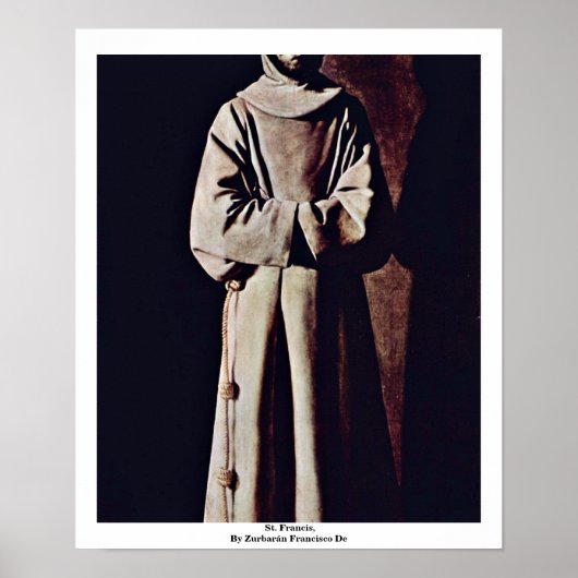 St. Francis, door Zurbarán Francisco de Poster (Voorkant)