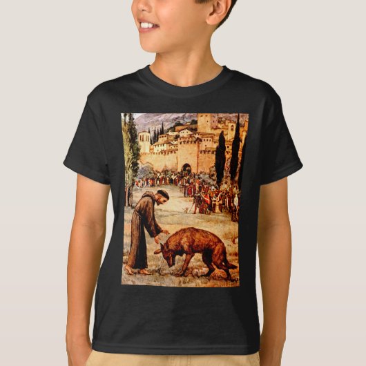 St Francis en de Wolf T-shirt (Voorkant)