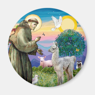 St Francis en Llama Baby Magneet