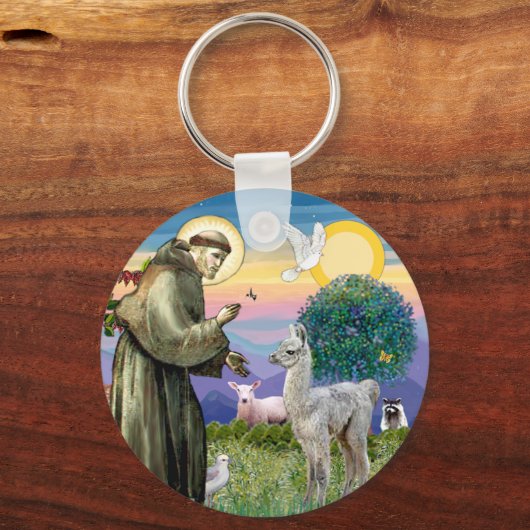 St Francis en Llama Baby Sleutelhanger (Voorkant)