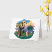 St Francis (ff) - Oranje Tabby cat Kaart (Gele Bloem)