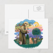 St Francis (ff) - Twee Tabby katten Briefkaart (Voorkant / Achterkant)