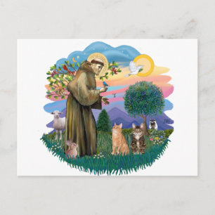 St Francis (ff) - Twee Tabby katten Briefkaart