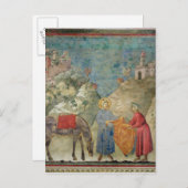 St. Francis geeft zijn kat aan een vreemdeling Briefkaart (Voorkant / Achterkant)