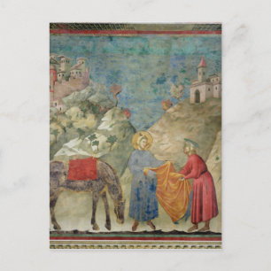 St. Francis geeft zijn kat aan een vreemdeling Briefkaart