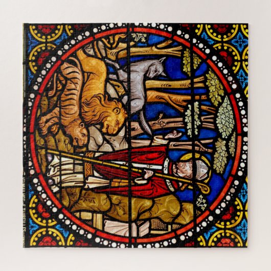 St. Francis Glas in lood Window Jigzaag Puzzle Legpuzzel (Horizontaal)