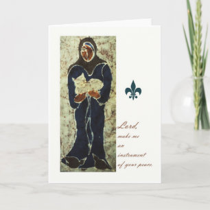 St. Francis Holding a Cat, Katholieke Sint Card Kaart
