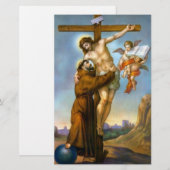 St. Francis Jesus Cross Angels World Briefpapier (Voorkant / Achterkant)