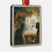 St Francis met Baby Jesus kerstcadeau nativiteit Metalen Ornament (Rechts)