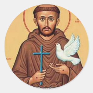 St. Francis met Dove Ronde Sticker